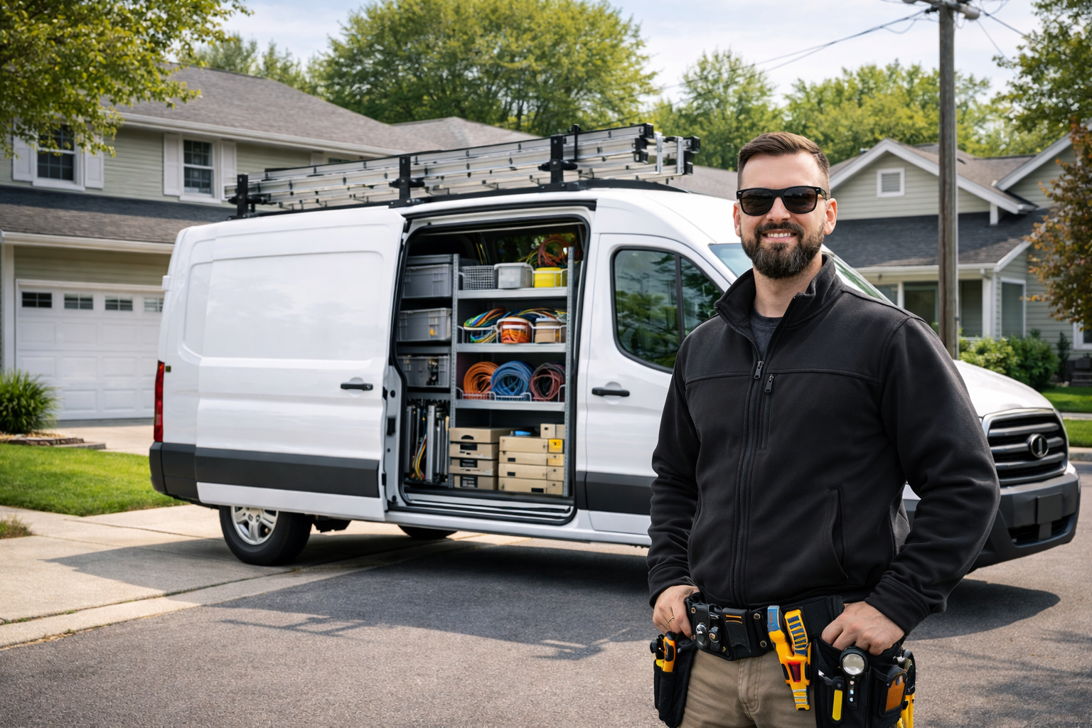 Commercial electrical service performed by licensed electrician